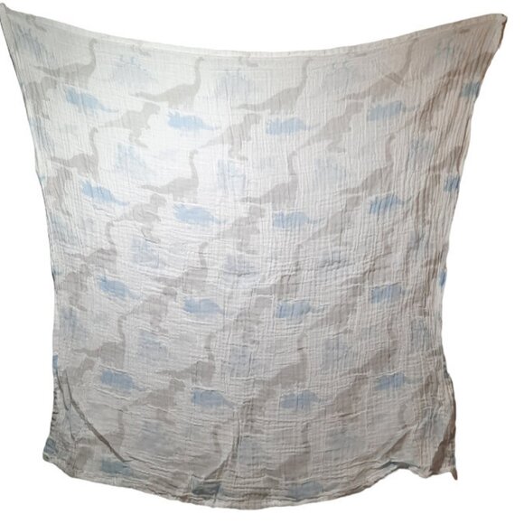 Le Petit Dinosaur Muslin Swaddle Wrap Security Lovey Baby Blanket 36" X 38" - Picture 3 of 4